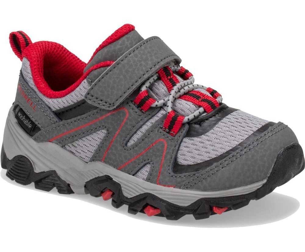 Merrell Hiking Shoes Grey/Red/Black - Trail Quest Jr. - Kids 87UIBPZRD